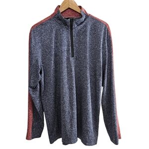 Coofandy Men's Causal Colorblock Mockneck Long Sleeve Pullover 3/4 Zip Top